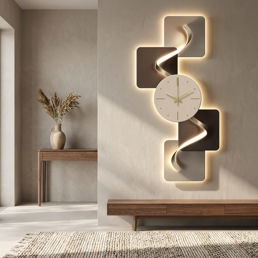 Ciran backlit wall clock styled in a entry
