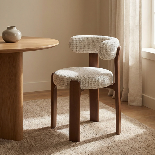 Clea dining chair styled in a dining room