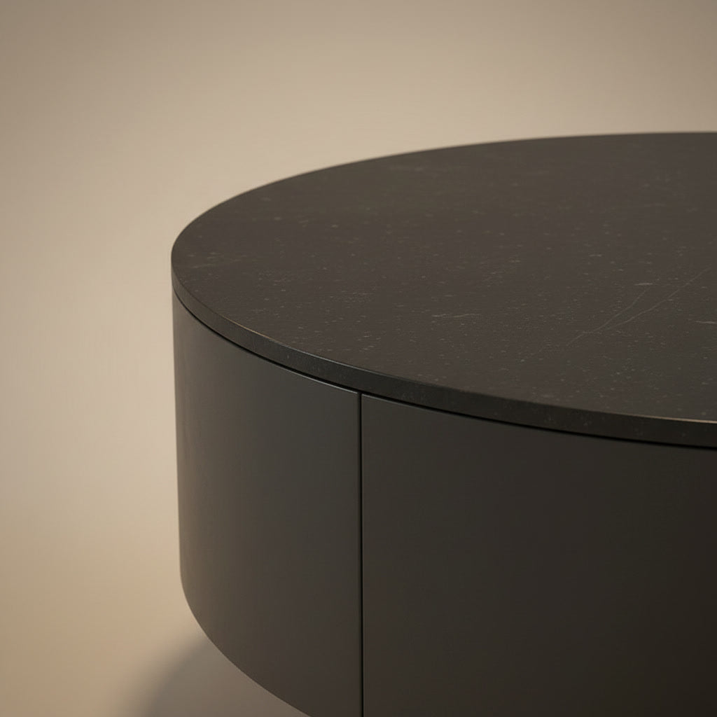 Kasumi Coffee Table - sintered stone top and drawer detail