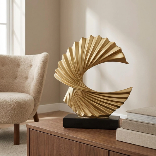 Eddy sculpture styled in a living room