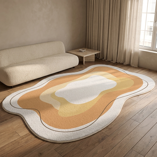Florin rug styled in a living room