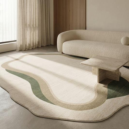Isola rug styled in a living room