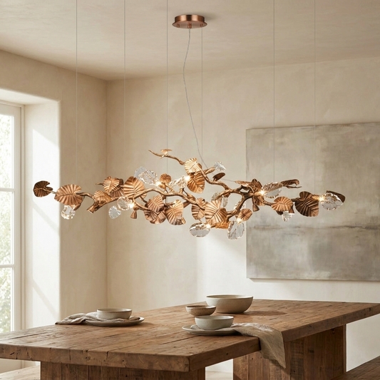 Laurel Branch Chandelier styled in a dining