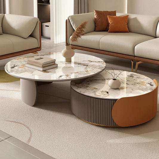 Solene Nesting Tables styled in a living room