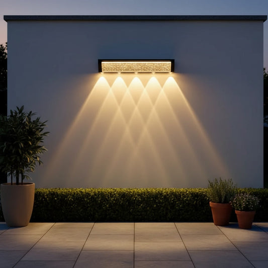 Solis Wall Wash styled on a garden wall