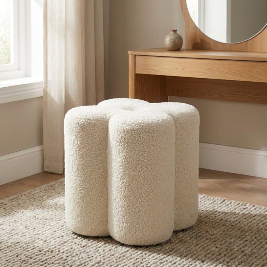 Posy stool styled in a bedroom