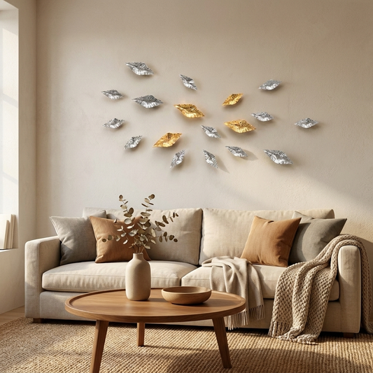 Tiernan wall sculpture styled in a living room