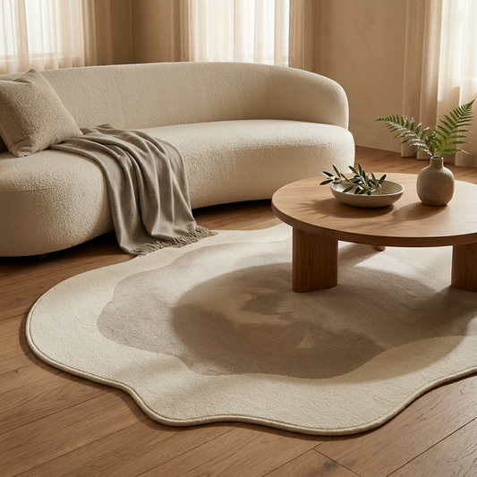 Mirelle rug styled in a living room