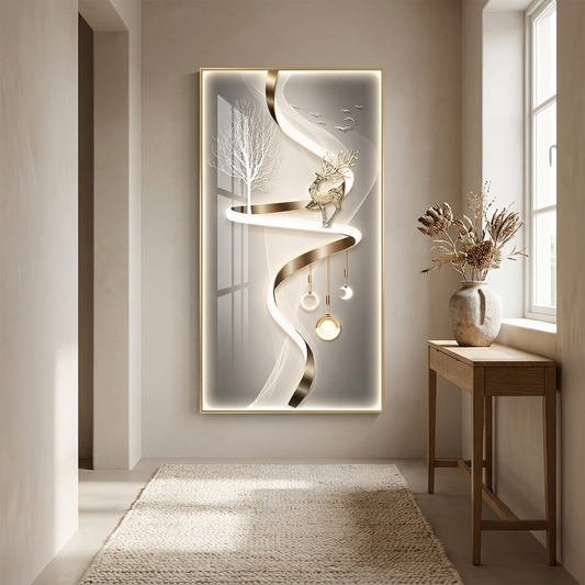 Sienna wall art styled in a entry