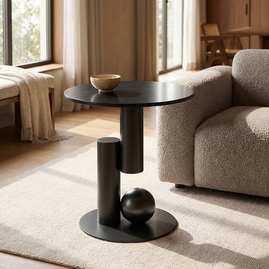 Tondel side table styled in a living room
