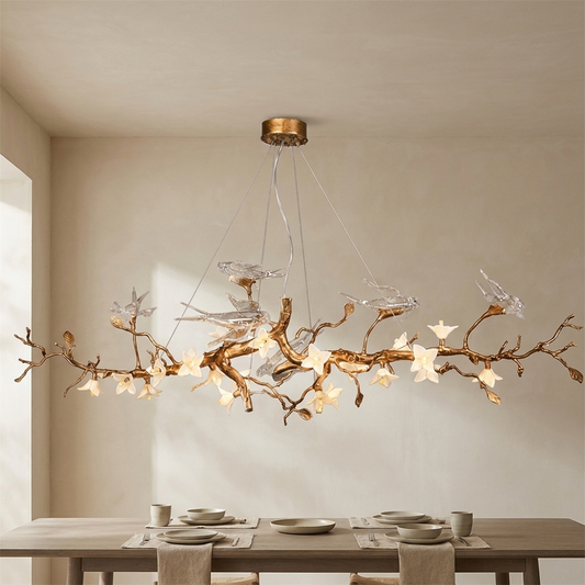 Wren Branch Chandelier styled in a dining