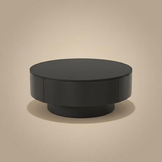Kasumi Coffee Table - black stone round drum table