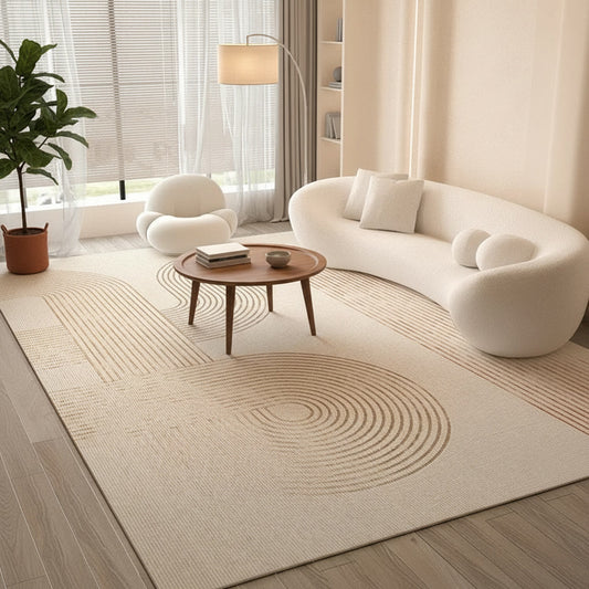 Serene Stripe Rug styled in a living room