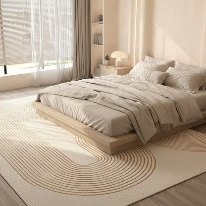 Serene Stripe Rug styled in a bedroom