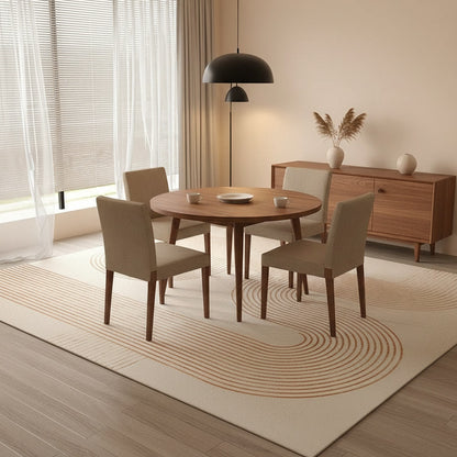 Serene Stripe Rug styled in a dining room
