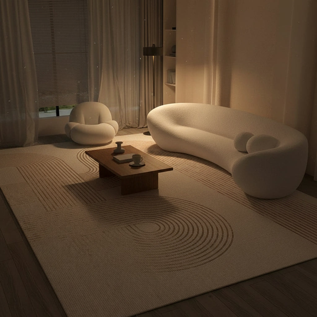 Serene Stripe Rug - evening mood scene