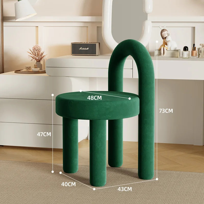 Parlo Vanity Stool - dark green