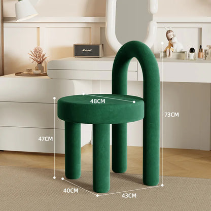 Parlo Vanity Stool - dark green