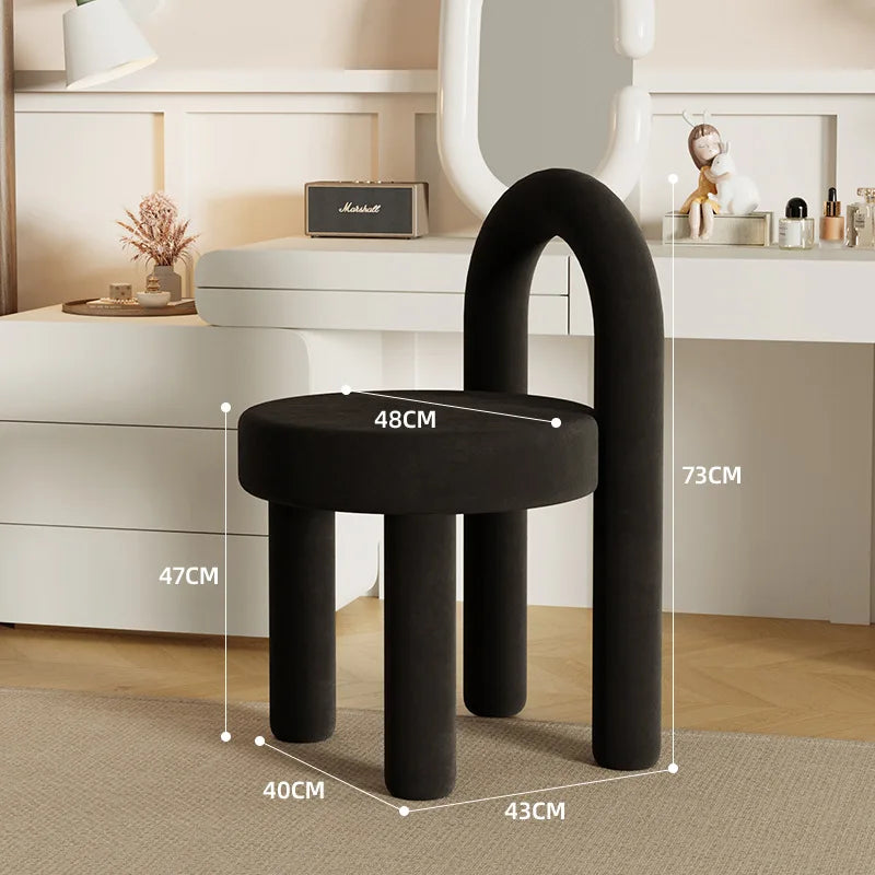 Parlo Vanity Stool - black