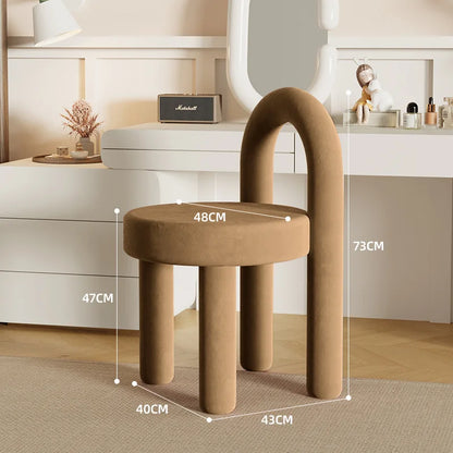 Parlo Vanity Stool - brown