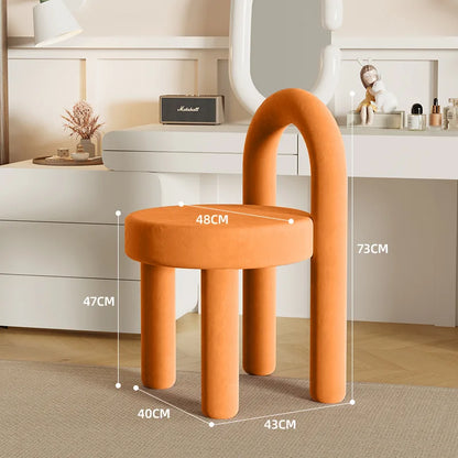 Parlo Vanity Stool - orange