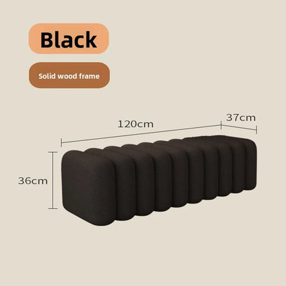 Linden Bench - black-120cm