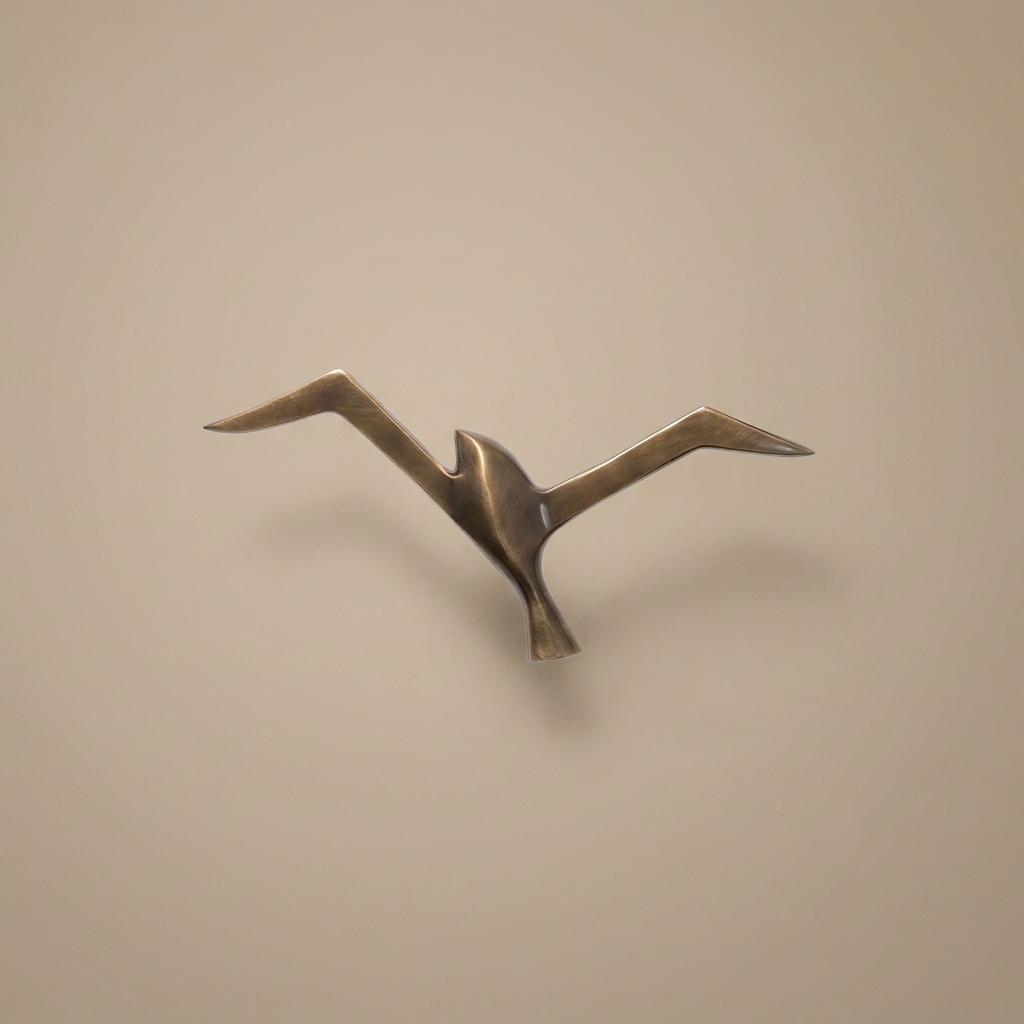 Aerie bird sculpture, bronze