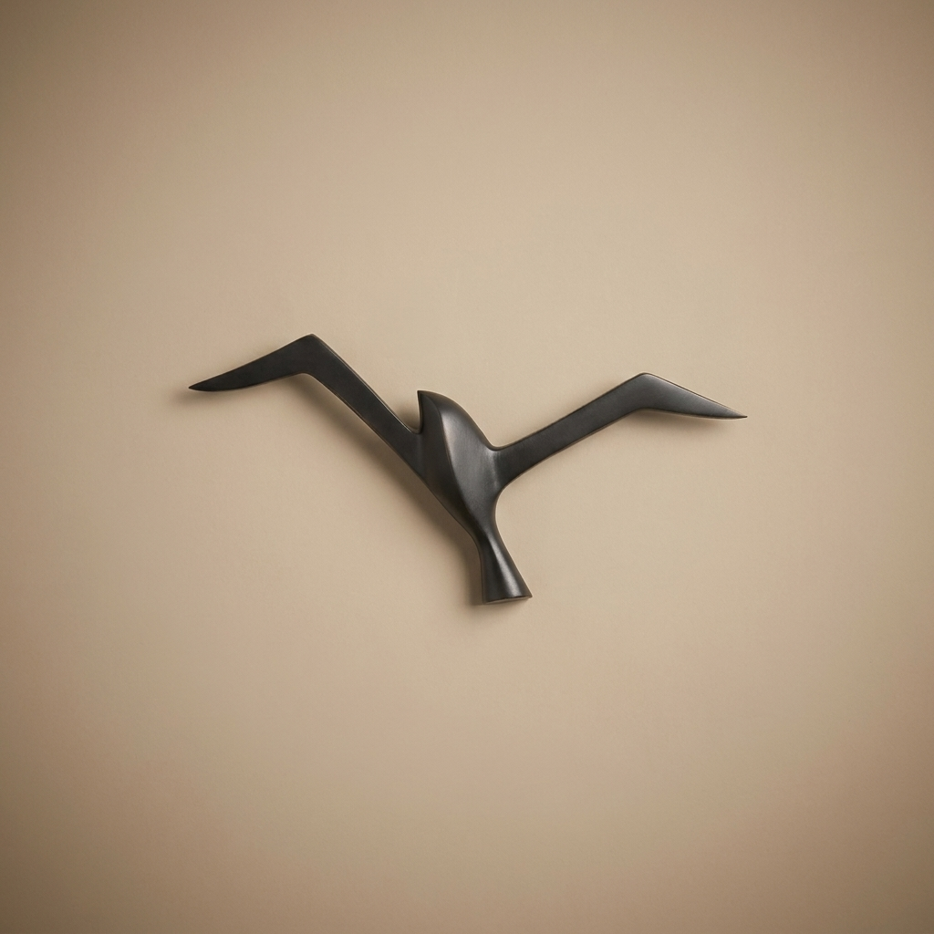 Aerie bird sculpture, black
