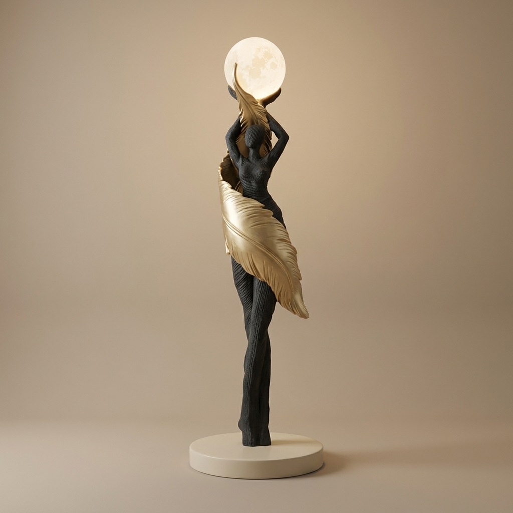 Ardent floor lamp, black gold