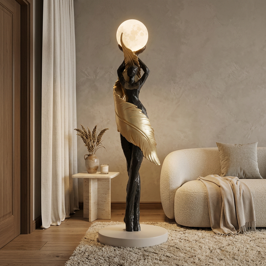 Ardent floor lamp styled in a living room