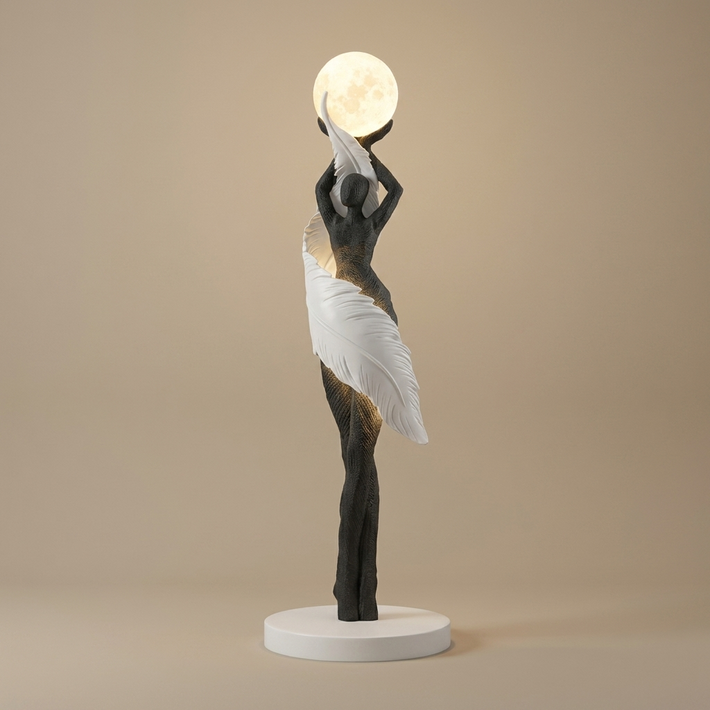 Ardent floor lamp, black white