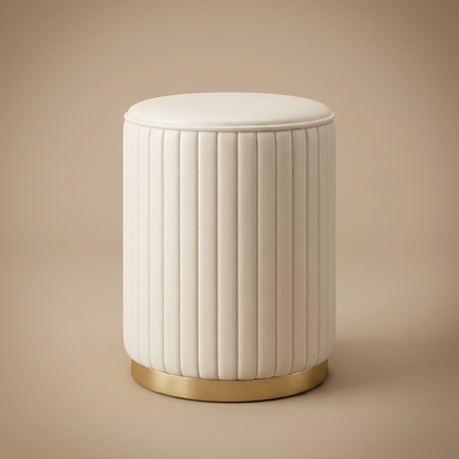 Blythe storage stool, white pu