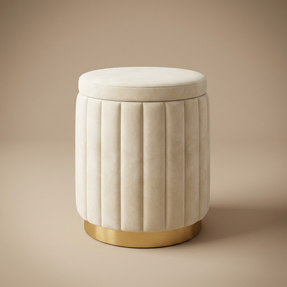 Blythe Storage Stool — white Storage
