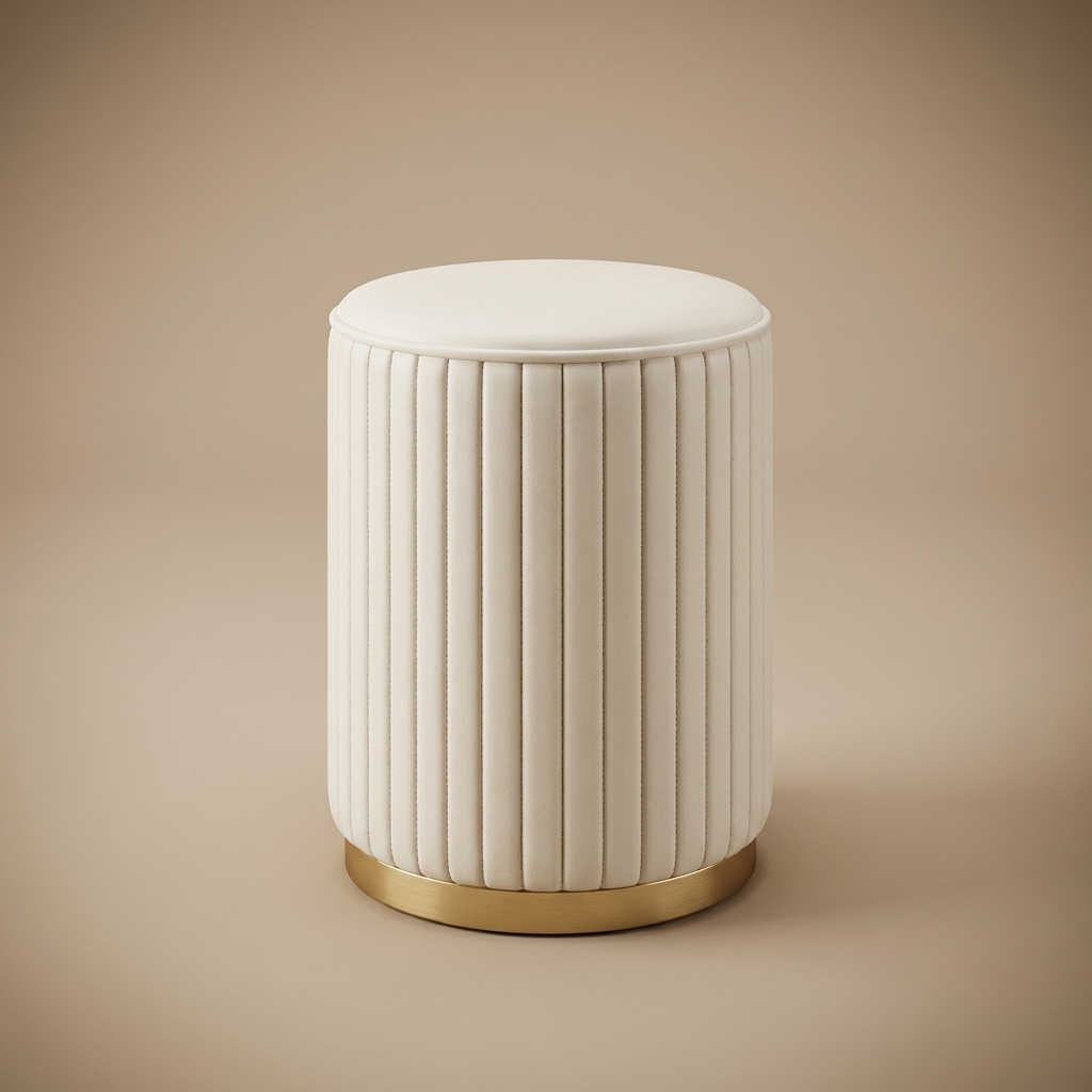 Blythe Storage Stool — white PU Basic