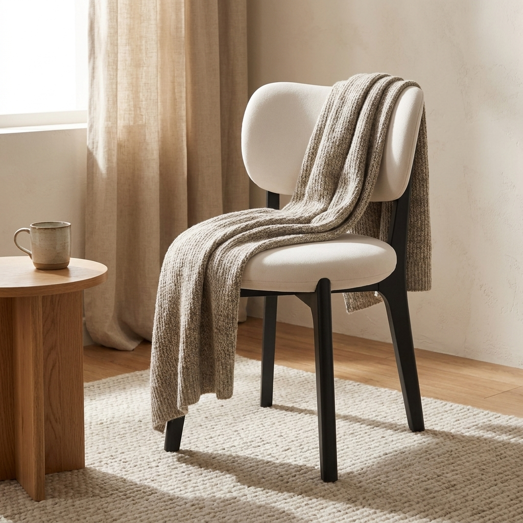 Brae dining chair styled in a reading corner