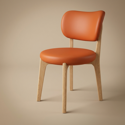 Brae dining chair, light oak / orange