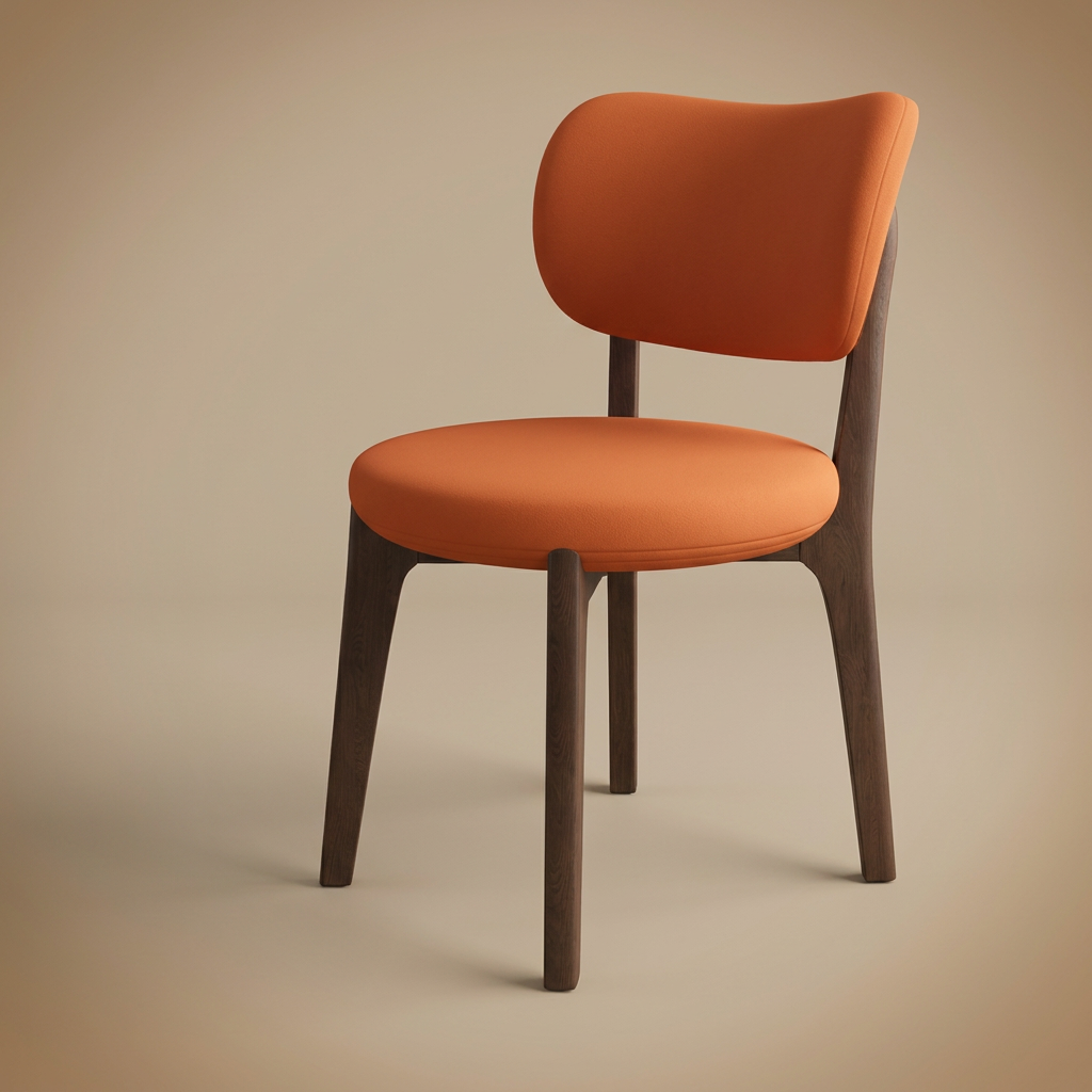 Brae dining chair, dark walnut / orange