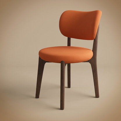 Brae dining chair, dark walnut / orange