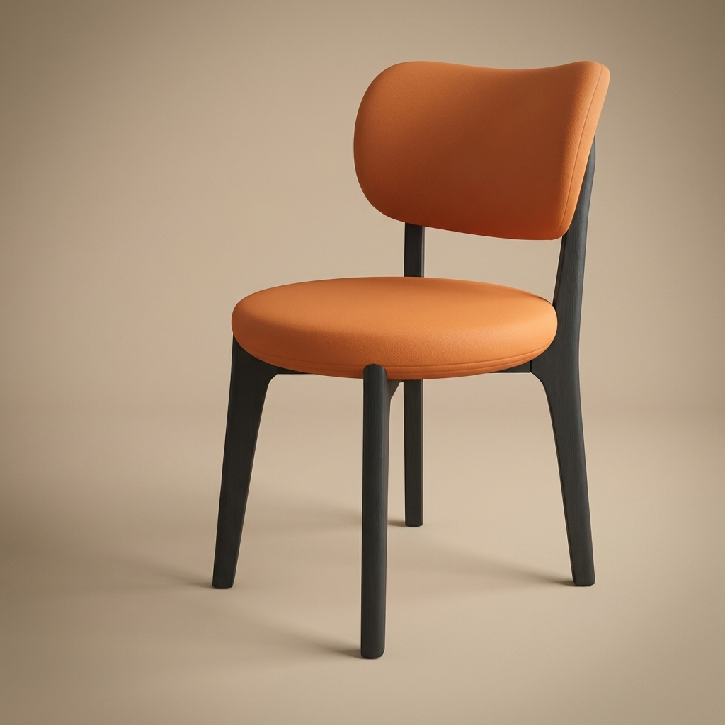 Brae dining chair, ebony / orange