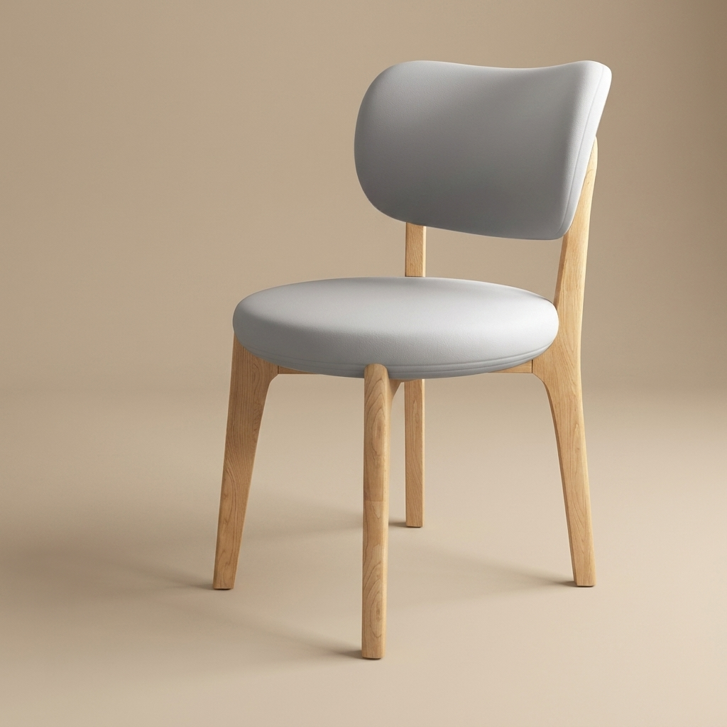 Brae dining chair, light oak / light gray