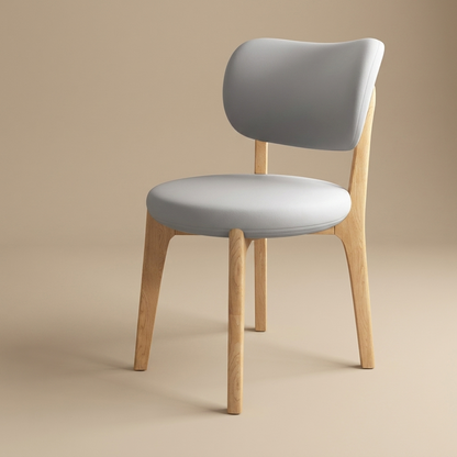 Brae dining chair, light oak / light gray