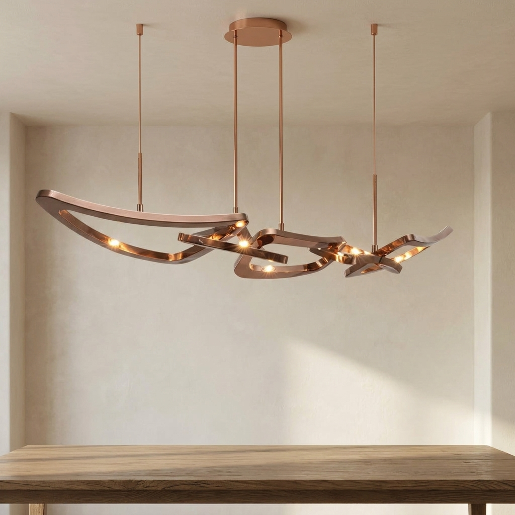 Calix Linear Chandelier styled in a dining