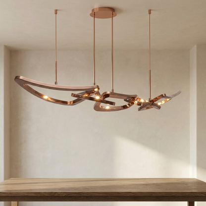 Calix Linear Chandelier styled in a dining