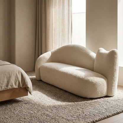 Calla sofa styled in a bedroom