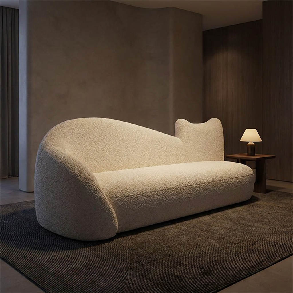 Calla sofa, lit at night