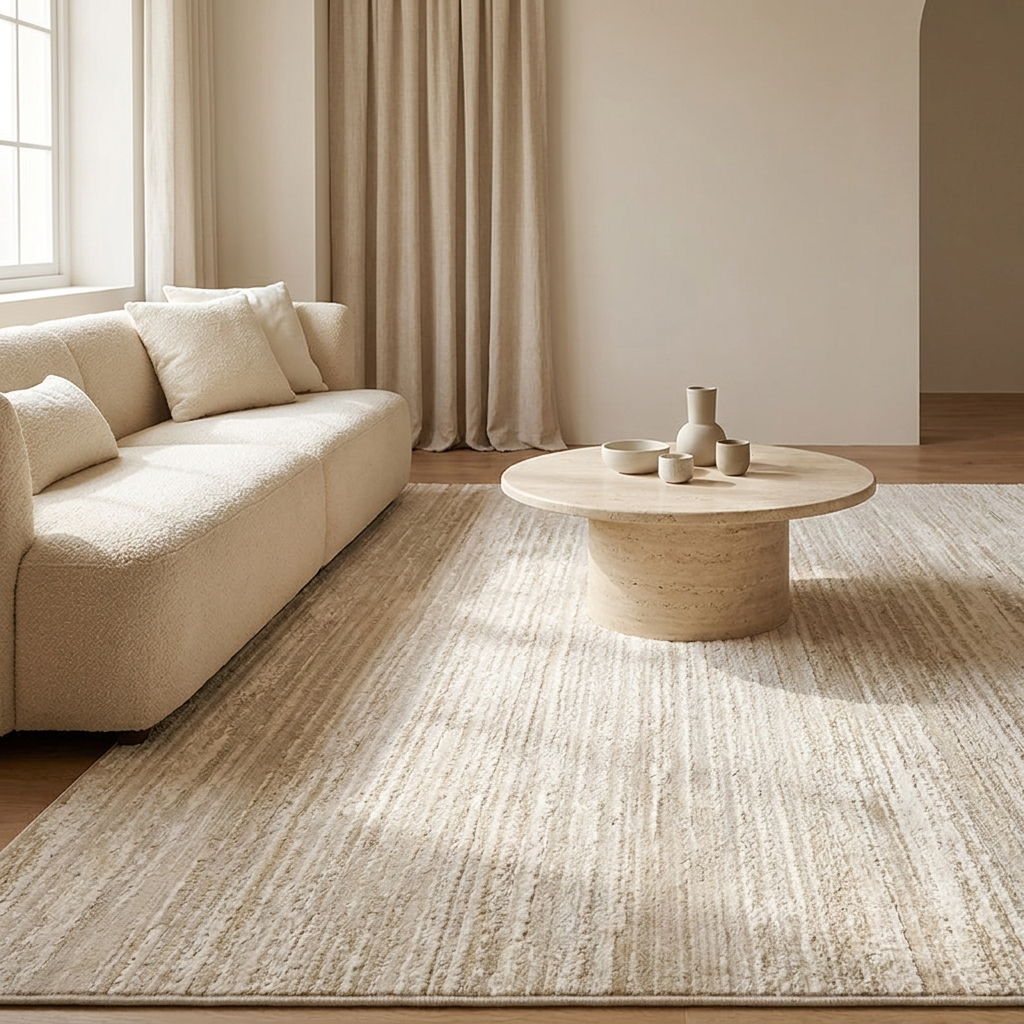 Calyx rug styled in a living room