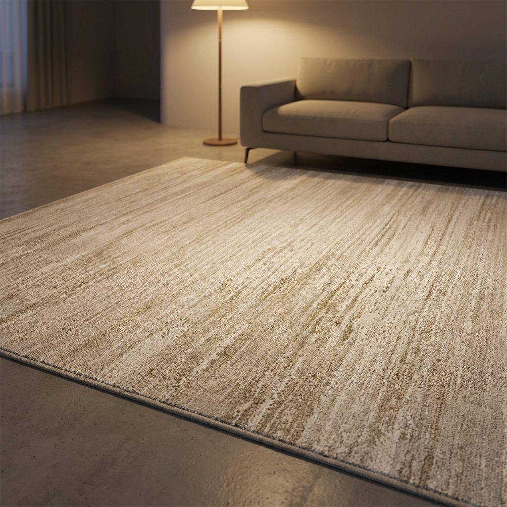 Calyx rug, lit at night