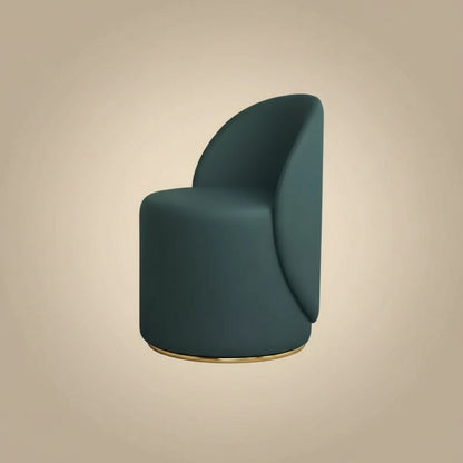 Fleece Vanity Stool - Leather Green