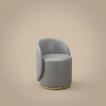 Fleece Vanity Stool - Leather Grey