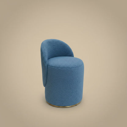 Fleece Vanity Stool - Plush Blue boucle